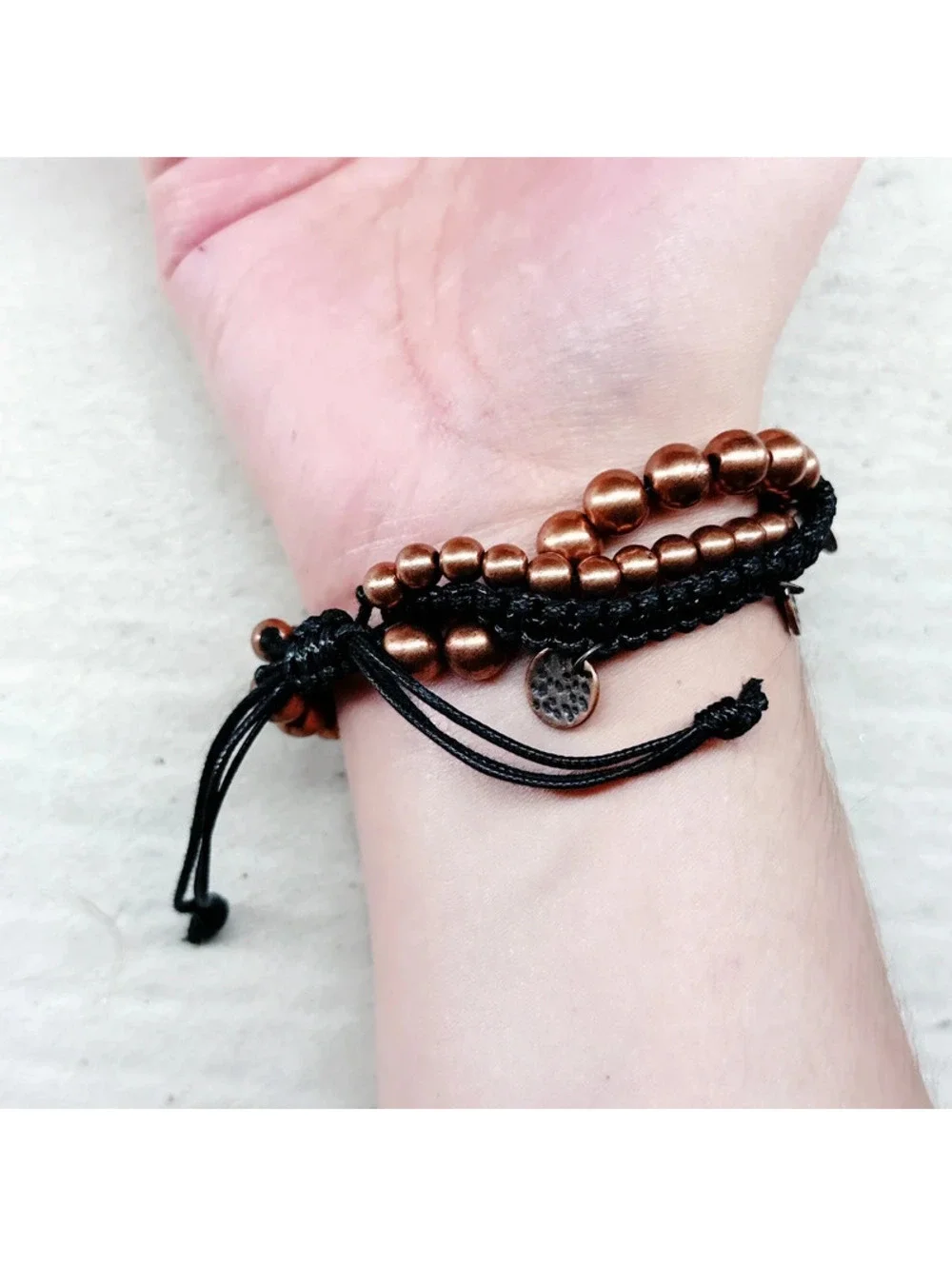 5354mc. Plastic Coppertone Adjustable Necklace